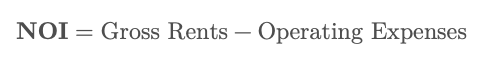 Formula for calculating net operating income